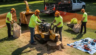 Boston, MA stump removal service by Arbor Tree Care for safe, thorough tree stump extraction