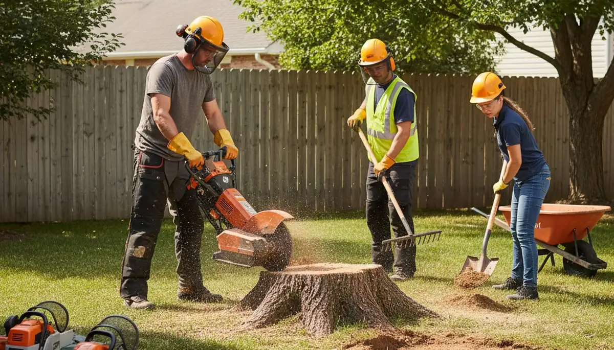 Boston, MA stump removal service by Arbor Tree Care with safe, thorough stump grinding equipment