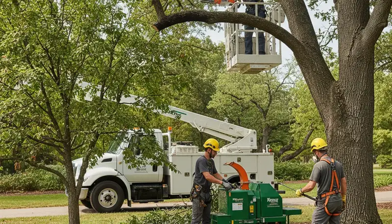 Boston, MA arborist diagnosing tree disease during a tree care service visit