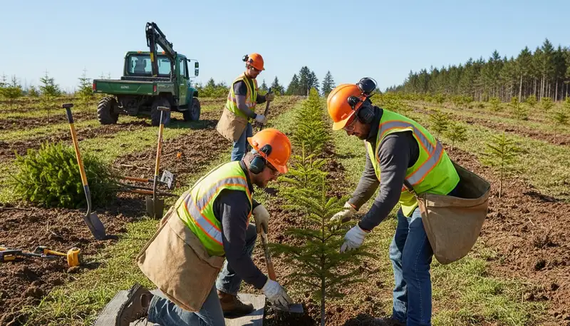 Boston, MA tree planting service preparing a new tree for healthy growth