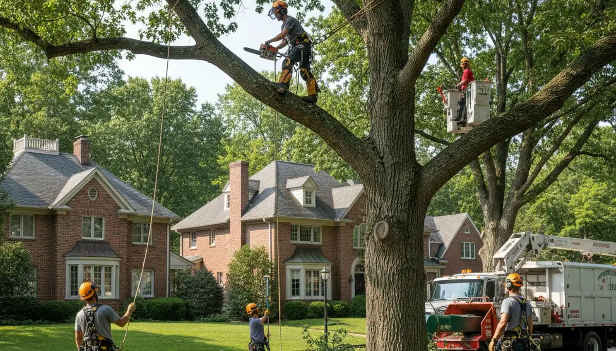 Tree service crew in Boston, MA removing a tree for Arbortree Removal Boston